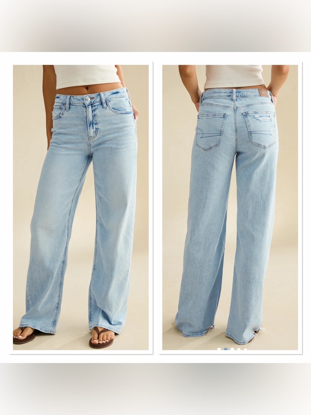 AMERICAN EAGLE High Waisted Baggy Wide Leg Jeans